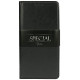 Juodas odinis atverčiamas klasikinis dėklas Samsung Galaxy S21 FE telefonui "Book Special Case"