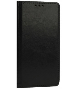 Juodas odinis atverčiamas klasikinis dėklas Samsung Galaxy S23 Ultra telefonui "Book Special Case"
