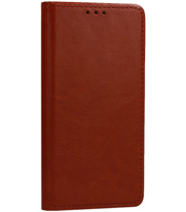 Rudas odinis atverčiamas klasikinis dėklas Samsung Galaxy S24 Ultra telefonui "Book Special Case"