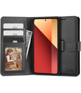Juodas atverčiamas dėklas Xiaomi Redmi Note 13 Pro 4G / LTE / Poco M6 Pro 4G / LTE telefonui "Tech-Protect Wallet"