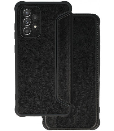 Juodas atverčiamas dėklas Samsung Galaxy A52 / A52s telefonui "Razor Leather Book"