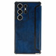 Mėlynas atverčiamas dėklas Samsung Galaxy S23 Ultra telefonui "Razor Leather Book"