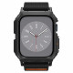 Juoda apyrankė Apple Watch 4 / 5 / 6 / 7 / 8 / 9 / SE (44 / 45mm) laikrodžiui "Spigen Lite Fit Pro"
