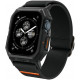 Juoda apyrankė Apple Watch 4 / 5 / 6 / 7 / 8 / 9 / SE (44 / 45mm) laikrodžiui "Spigen Lite Fit Pro"