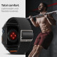 Juoda apyrankė Apple Watch  6 / 7 / 8 / 9 / SE 1 / 2 / 3 (44 / 45 mm) laikrodžiui "Spigen Lite Fit Pro"