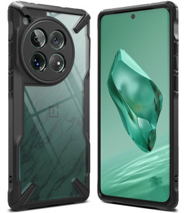 Juodas / skaidrus dėklas Oneplus 12 telefonui "Ringke Fusion X"