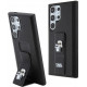 Juodas dėklas Samsung Galaxy S24 Ultra telefonui "Karl Lagerfeld Saffiano Grip Stand Metal Logo Case"