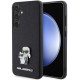 Juodas dėklas Samsung Galaxy S24 telefonui "Karl Lagerfeld PU Saffiano Metal Karl and Choupette Case"