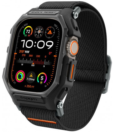 Matinis juoda apyrankė Apple Watch Ultra 1 / 2 / 3 / 4 (49 mm) laikrodžiui "Spigen Lite Fit Pro"