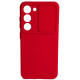 Raudonas dėklas su kameros apsauga Samsung Galaxy S23 telefonui "Camshield Soft"