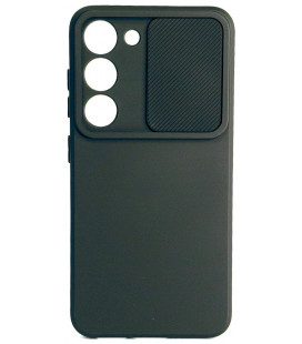 Juodas dėklas su kameros apsauga Samsung Galaxy S23 telefonui "Camshield Soft"