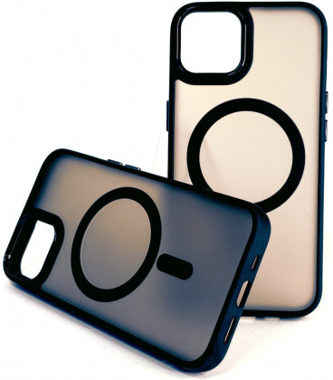 Matinis juodas dėklas Apple iPhone 14 telefonui "Magnetic Color Matte Case"