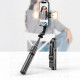 Juoda selfie - asmenukių lazka - trikojis "Tech-Protect L05S Wireless Selfie Stick Tripod & LED Light"