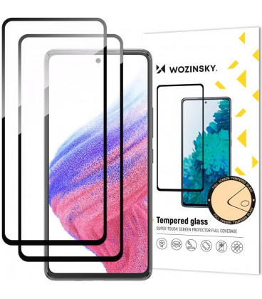 Juodas apsauginis grūdintas stiklas Samsung Galaxy A54 5G telefonui "Wozinsky Full Glue 2-Pack"