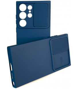 Mėlynas dėklas su kameros apsauga Samsung Galaxy S24 Ultra telefonui "Camshield Soft"