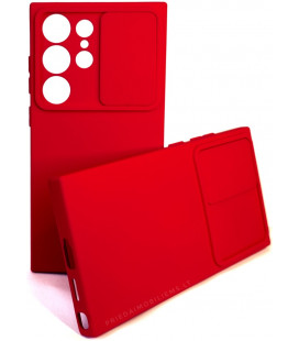 Raudonas dėklas su kameros apsauga Samsung Galaxy S24 Ultra telefonui "Camshield Soft"