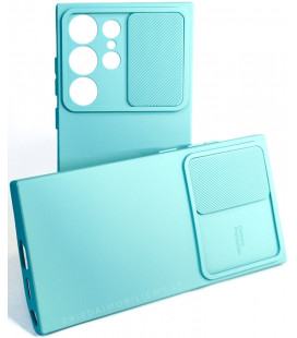 Mėtos spalvos dėklas su kameros apsauga Samsung Galaxy S24 Ultra telefonui "Camshield Soft"