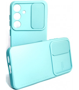 Mėtos spalvos dėklas su kameros apsauga Samsung Galaxy S24 telefonui "Camshield Soft"