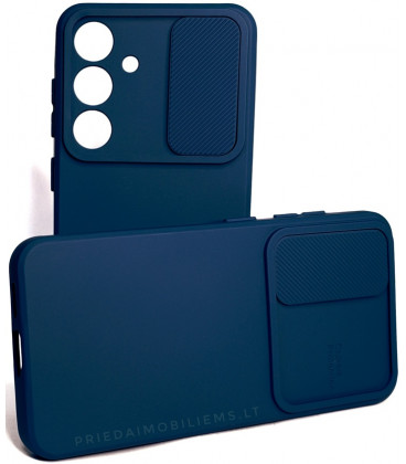 Mėlynas dėklas su kameros apsauga Samsung Galaxy S24 telefonui "Camshield Soft"