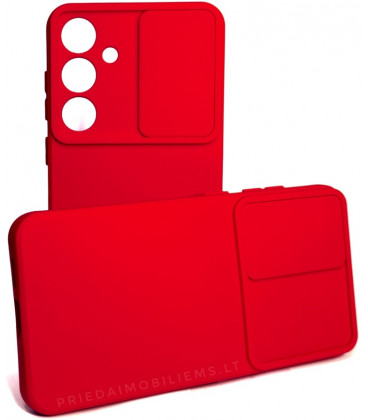 Raudonas dėklas su kameros apsauga Samsung Galaxy S24 Plus telefonui "Camshield Soft"