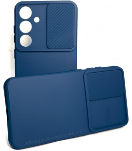 Mėlynas dėklas su kameros apsauga Samsung Galaxy S24 Plus telefonui "Camshield Soft"