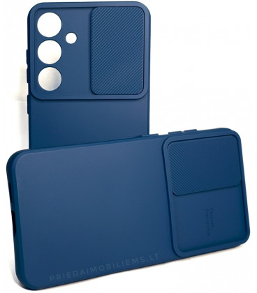 Mėlynas dėklas su kameros apsauga Samsung Galaxy S24 Plus telefonui "Camshield Soft"