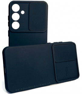Juodas dėklas su kameros apsauga Samsung Galaxy S24 Plus telefonui "Camshield Soft"