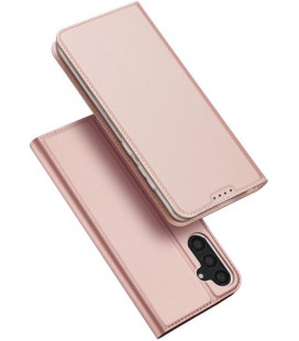 Rausvai auksinės spalvos atverčiamas dėklas Samsung Galaxy S24 telefonui "Dux Ducis Skin Pro"