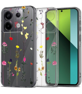 Skaidrus dėklas su gėlėmis Xioami Redmi Note 13 Pro 5G / Poco X6 5G telefonui "Tech-Protect Flexair Garden Floral"