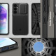 Juodas dėklas Samsung Galaxy A55 5G telefonui "Spigen Optik Armor"