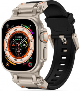 Juoda (Titanium) apyrankė Apple Watch 8 / 9 / 10 / 11 / SE / ULTRA (44 / 45 / 46 / 49 MM) "Tech-Protect Delta Pro"