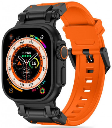 Oranžinė / juoda apyrankė Apple Watch 6 / 7 / 8 / 9 / 10 / SE / Ultra 1 / 2 ( 44 / 45 / 46 / 49 mm) "Tech-Protect Delta Pro"