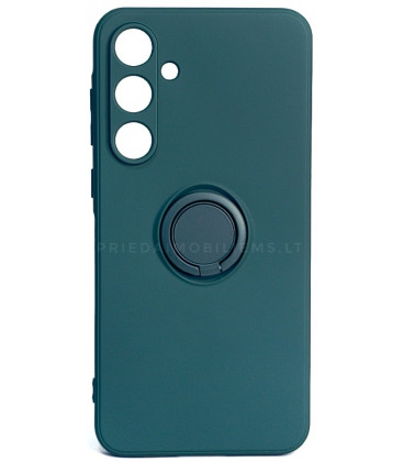 Žalias dėklas su žiedu Samsung Galaxy A55 5G telefonui "Ring Case"