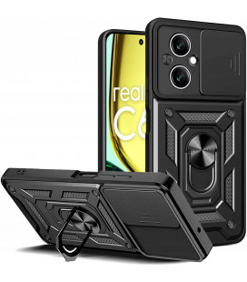 Juodas dėklas Realme C67 4G / LTE telefonui "Tech-Protect Camshield Pro"