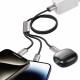 Pilkas laidas USB - (Lightning + Type-C + MicroUSB) 3.5A 100cm "Tech-Protect Ultraboost 3in1"