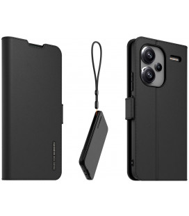 Juodas atverčiamas dėklas Xiaomi Redmi Note 13 Pro Plus 5G telefonui "Made for Xiaomi Book Stand Case with Necklace"