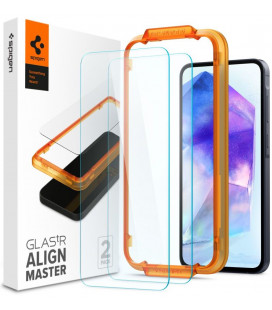 Apsauginis grūdintas stiklas Saamsung Galaxy A55 5G telefonui "Spigen AlignMaster Glas tR 2-Pack"