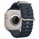 Smėlio spalvos dėklas Apple Watch Ultra 1 / 2 / 3 / 4 (49 mm) laikrodžiui "Spigen Rugged Armor"