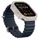 Smėlio spalvos dėklas Apple Watch Ultra 1 / 2 / 3 / 4 (49 mm) laikrodžiui "Spigen Rugged Armor"
