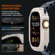 Smėlio spalvos dėklas Apple Watch Ultra 1 / 2 / 3 / 4 (49 mm) laikrodžiui "Spigen Rugged Armor"