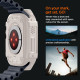 Smėlio spalvos dėklas Apple Watch Ultra 1 / 2 / 3 / 4 (49 mm) laikrodžiui "Spigen Rugged Armor"