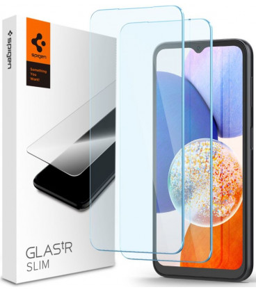 Apsauginis grūdintas stiklas Samsung Galaxy A15 4G / 5G / A25 5G / M15 5G telefonui "Spigen Glas.TR Slim 2-Pack"