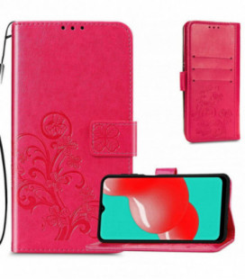 Dėklas Flower Book Samsung A155 A15 4G/A156 A15 5G rožinis-raudonas