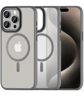 Matinis pilkas (Titanium) dėklas Apple iPhone 15 Pro telefonui "Tech-Protect Magmat Magsafe 2"