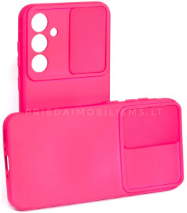 Rožinis dėklas su kameros apsauga Samsung Galaxy A35 5G telefonui "Camshield Soft"