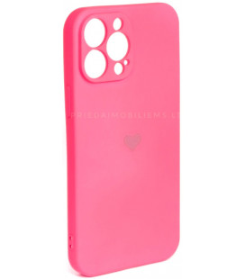 Rožinis dėklas Apple iPhone 13 Pro Max telefonui "Vennus Silicone Heart"