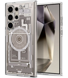 Natural Titanium dėklas Samsung Galaxy S24 Ultra telefonui "Spigen Ultra Hybrid Onetap Ring Magsafe Zero One"