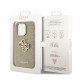 Auksinės spalvos dėklas Apple iPhone 14 Pro Max telefonui "Guess PU Perforated 4G Glitter Metal Logo Case"