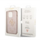 Rožinis dėklas Apple iPhone 15 Pro telefonui "Guess PU 4G Metal Logo Case"