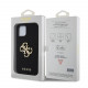 Juodas dėklas Apple iPhone 12 / 12 Pro telefonui "Guess PU Perforated 4G Glitter Metal Logo Case"